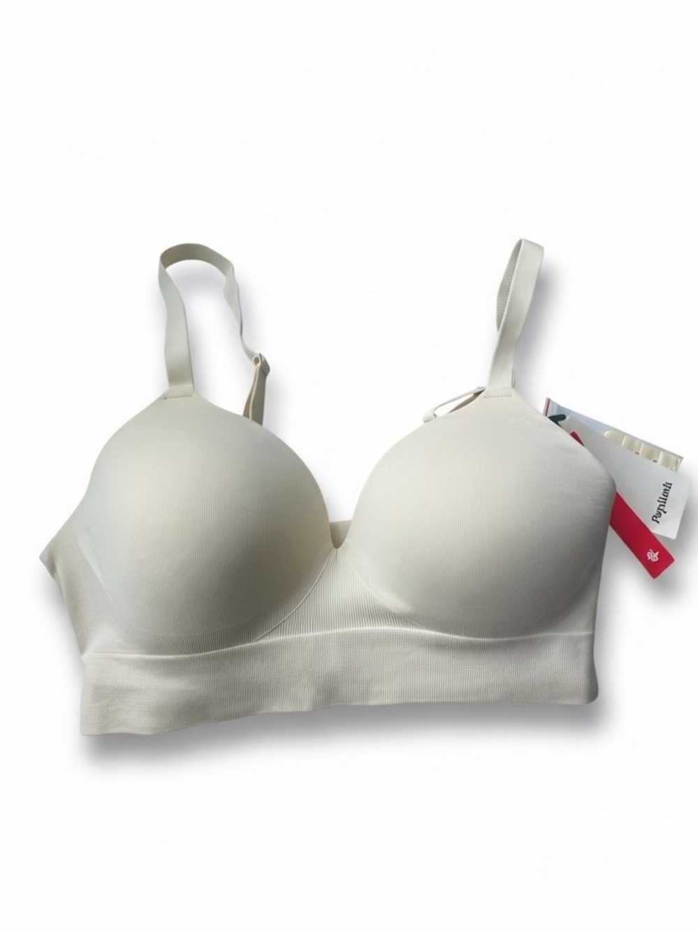 Popilush Seamless Wireless Adjustable Wide-Strap T-Shirt Bra Nude Sz S Low V